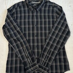 Icebreaker Black and Gray Plaid Men's Shirt L